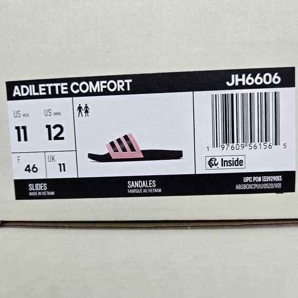 New adidas Adilette Comfort Slides True Pink Core Black Men\'s Shoes Size 11 main image 3